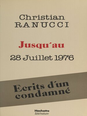 cover image of Jusqu'au 28 juillet 1976